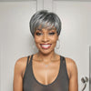Linktohair Perruque Courte Coupe Lutin En Cheveux Humains Sel Et Poivre