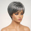 Linktohair Perruque Courte Coupe Lutin En Cheveux Humains Sel Et Poivre