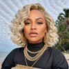 Perruques courtes ondulées en cheveux humains #613 Blonde Lace Front Bob Wigs
