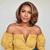 Perruque sans colle Toffee Brown Mix Blonde 5x5 Closure Lace C Part