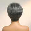 Style tendance limité | Perruque coupe Pixie poivre et sel 100 % cheveux humains
