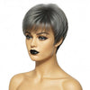 Style tendance limité | Perruque coupe Pixie poivre et sel 100 % cheveux humains