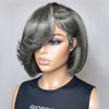 Perruque de cheveux humains ondulés sans colle gris sel et poivre 5x5 HD Lace Front