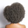 Conception Vintage | Perruque Sans Colle Rebondissante Afro Curl Avec Raie Latérale Sel Et Poivre