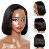 Put On & Go Perruque Courte Sans Colle Avec Bonnet 3D Droit Bob 5x5 Avec Fermeture En Dentelle Et Partie Latérale
