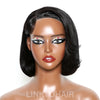 Put On & Go Perruque Courte Sans Colle Avec Bonnet 3D Droit Bob 5x5 Avec Fermeture En Dentelle Et Partie Latérale