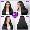 Linktohair Perruque Pré-Tressée Droite 13x4 Dentelle Frontale Perruques 100% Cheveux Humains