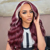 5x5 Sans Colle HD Dentelle Perruque 613/99J Blonde & Burgundy Red  Body Wave Cheveux Humains