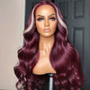 5x5 Sans Colle HD Dentelle Perruque 613/99J Blonde & Burgundy Red  Body Wave Cheveux Humains