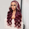 5x5 Sans Colle HD Dentelle Perruque 613/99J Blonde & Burgundy Red  Body Wave Cheveux Humains