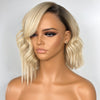 Perruque de cheveux humains Bob, coupe courte asymétrique sans colle, blond 1B/613